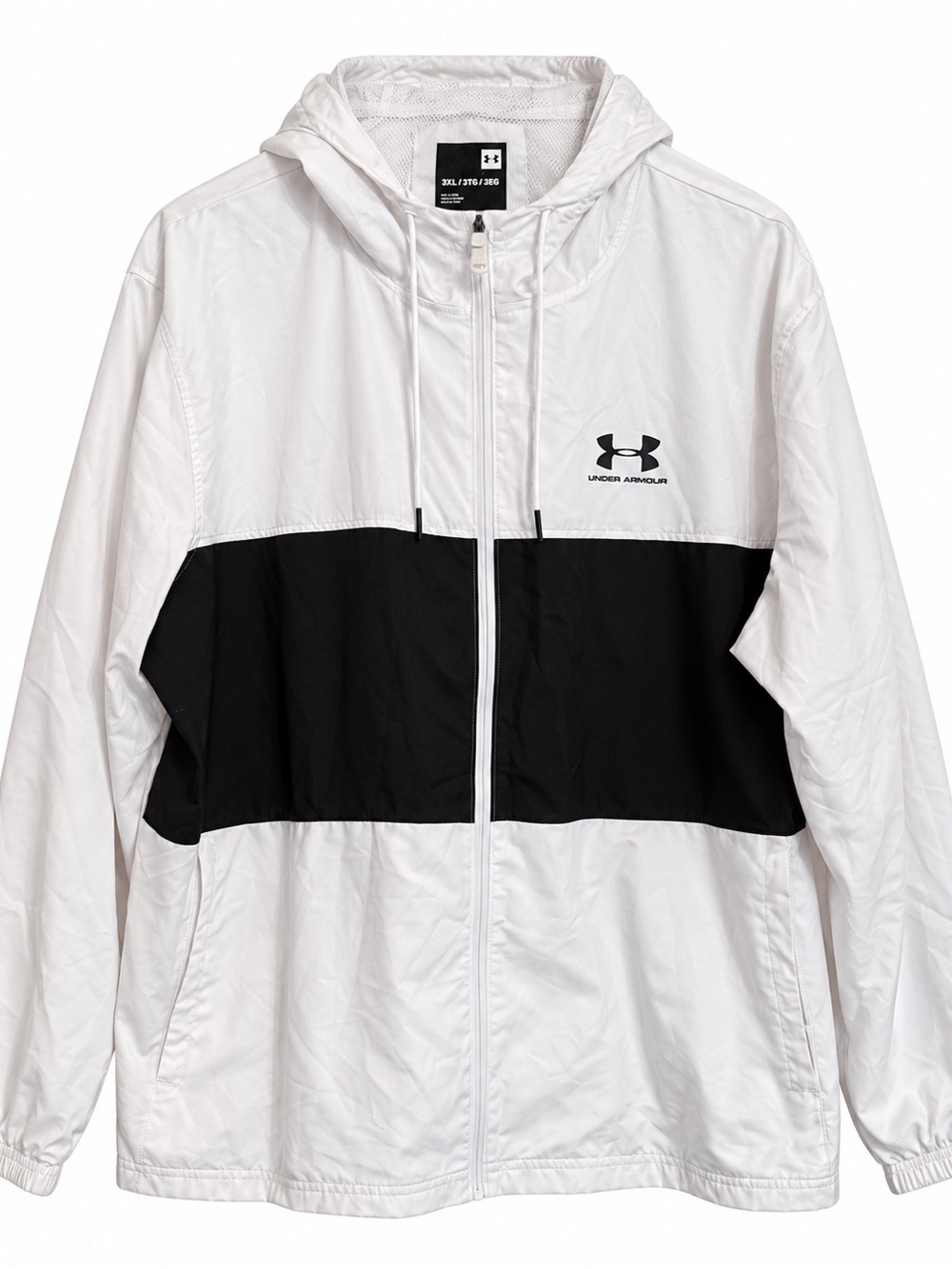 Under Armour Color Block Windbreaker White & Black 3XL